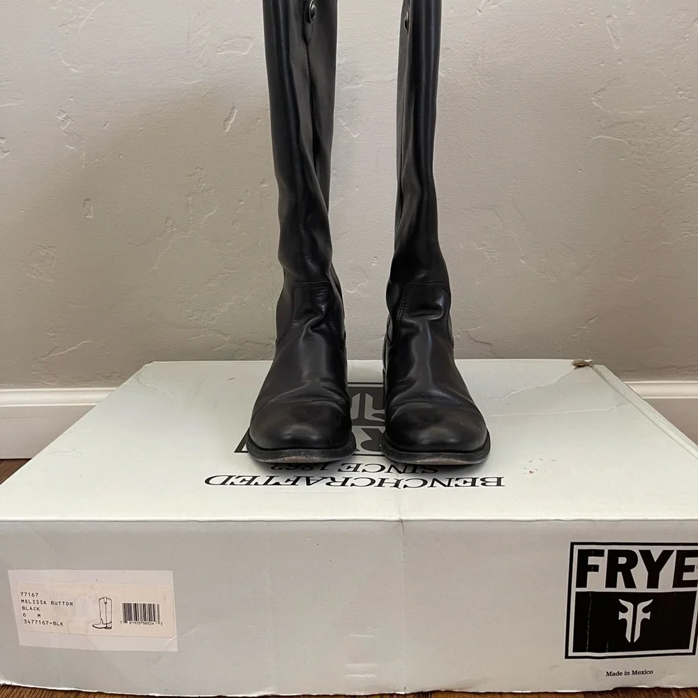 Frye Black Over the Knee Boots Sleek Leather Design